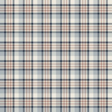 Ekose desenleri kontrol et. Gri, mavi, kahverengi desenli ringa kemiği. İskoç moda kafesi geçmişi. Kumaş, gömlek, tekstil, perde ve masa örtüsü üzerine baskı. Vektör grafiği.