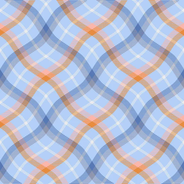 Kostkované Kostkované Bezešvé Vzory Modré Šedé Oranžové Pozadí Barevná Tapeta — Stockový vektor