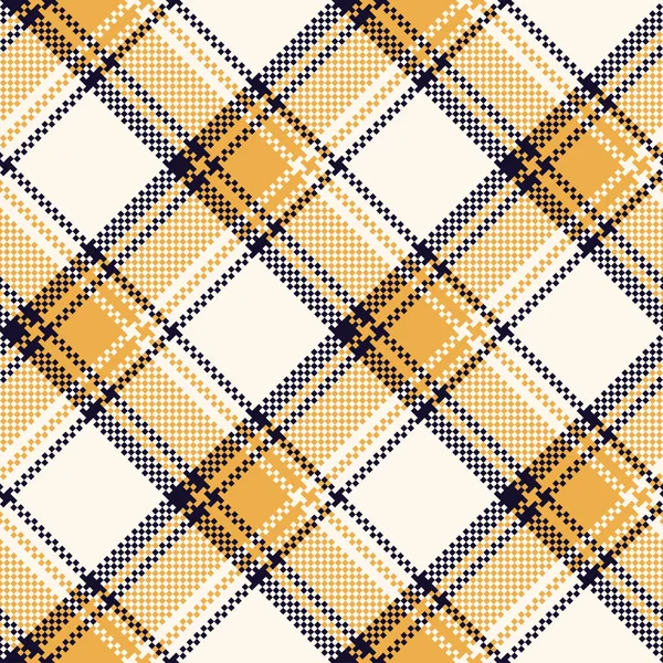Check Plaid Seamless Pattern Yellow White Blue Pixel Background Checkered — Stock Vector