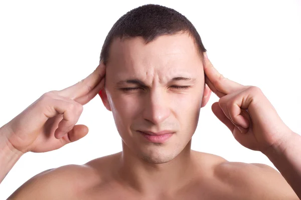 Problem with head or brain disease headache — Stock Photo, Image