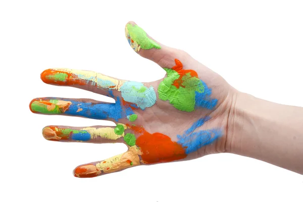 Hand in the paint — Stock Photo, Image