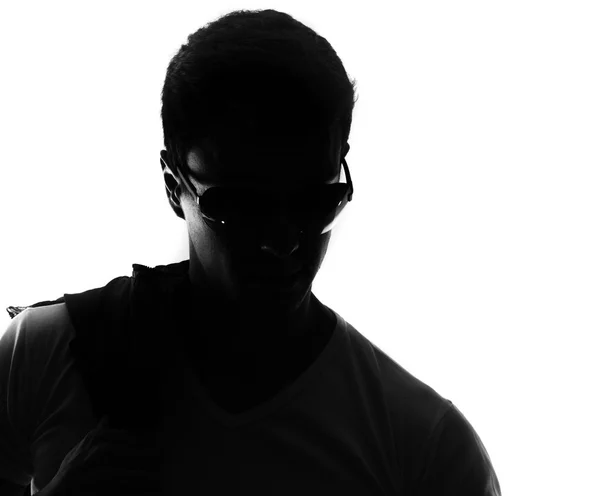 Mannelijke silhouet geïsoleerd op wit — Stockfoto