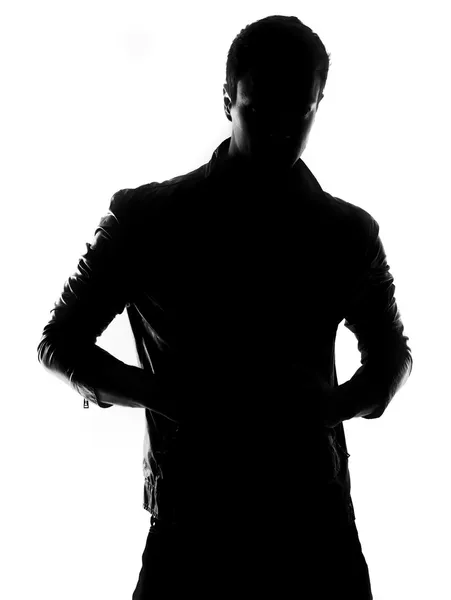 Male silhouette isolated on white — Stock Photo, Image