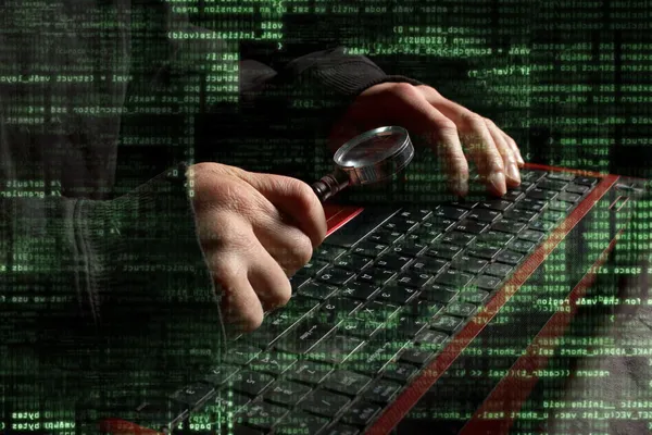 Hacker händer — Stockfoto