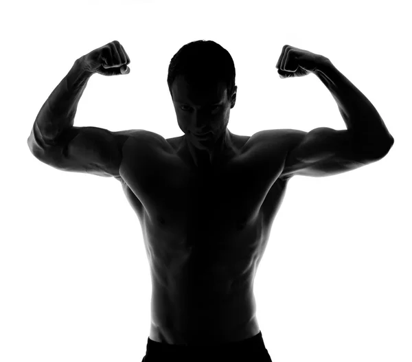 Silhouette bodybuilder . — Foto Stock