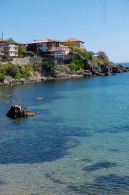 Bulgaristan 'ın Sozopl kentindeki deniz körfezi manzarası