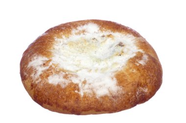 peynirli kek, pudra şekeri ile strewed