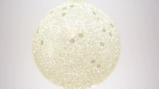 White glitter christmas ornament FullHD 1080p — Stok video