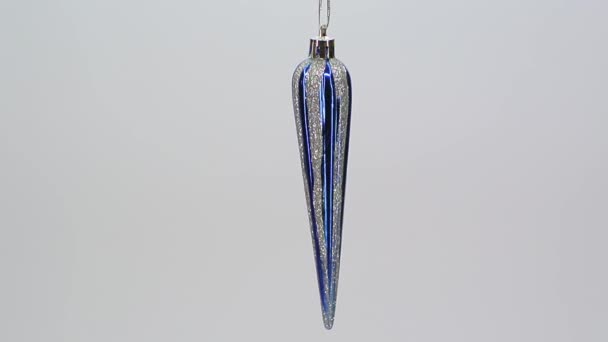 Blue glitter icicle ornament FullHD 1080p — Stock Video