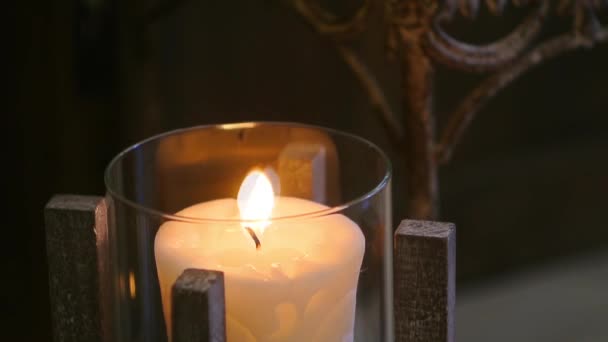 Burning candle FullHD 1080p — Stock Video