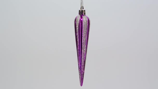 Purple glitter icicle ornament FullHD 1080p — Stock Video