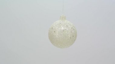 White glitter christmas ornament FullHD 1080p