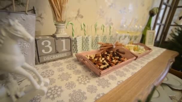 Decorated holiday table FullHD 1080p — Stock Video