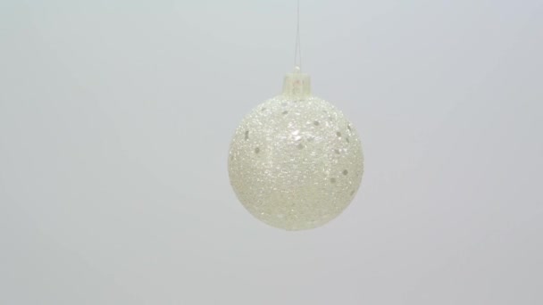 White glitter christmas ornament FullHD 1080p — Stok video