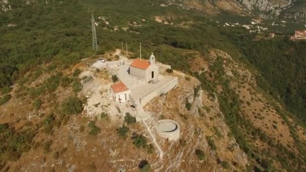 Kostel Sveti Sávy na hoře. Budva, Černá Hora — Stock video