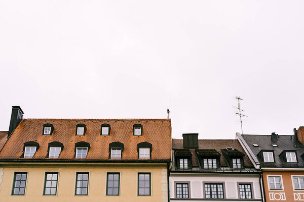 Roofs of old houses on Marienplatz, Munich. High quality photo