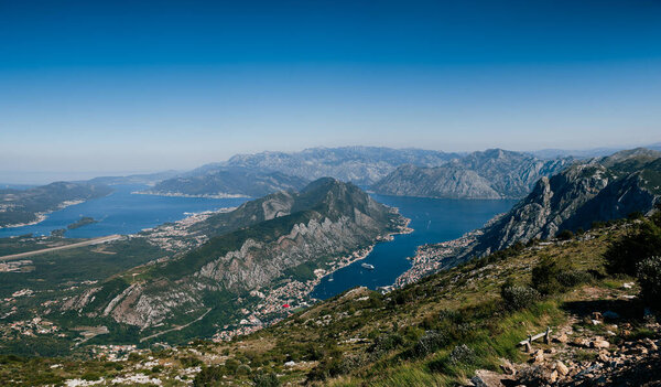Mountains around the Bay of Kotor. Mount Lovcen