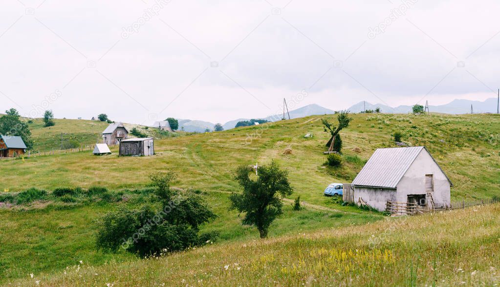 Cozy village in the mountains in Durmitor National Park