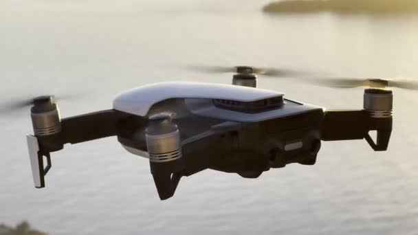 Small Four Motor Drone Captures Surroundings High Quality Footage — ストック動画