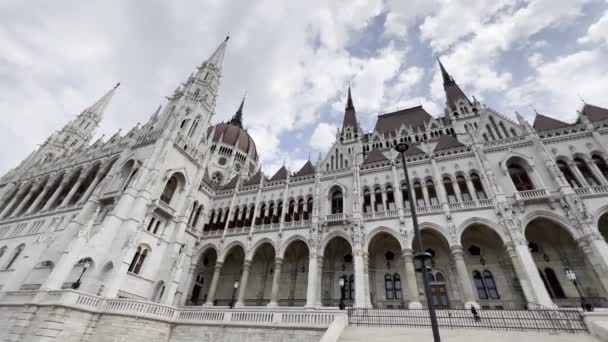 Gothic Building Hungarian Parliament Budapest High Quality Footage — Video Stock