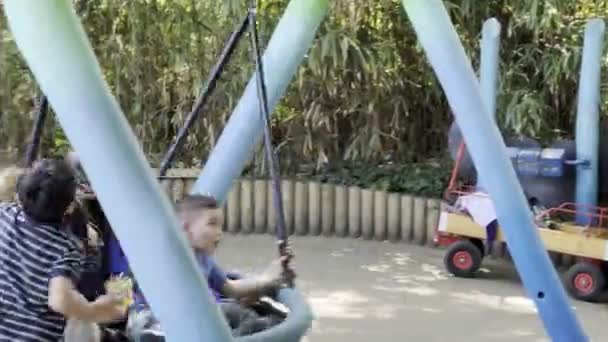 Children Swing Swing Playground High Quality Footage — Video