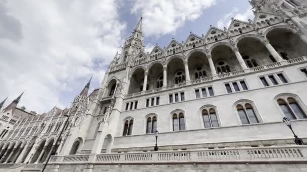 Facade Arched Terrace Building Hungarian Parliament Budapest High Quality Footage — Video