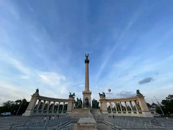 Statues Columns Millennium Monument Budapest Hungary High Quality Photo — Stock Fotó