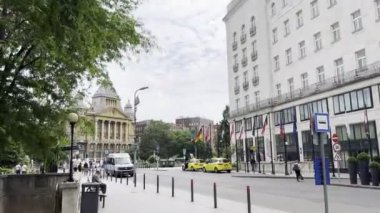 Anker house on Ferenc Deak Square. Budapest. High quality 4k footage