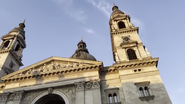 Dome Towers Stephen Basilica Budapest Hungary High Quality Footage — Stockvideo