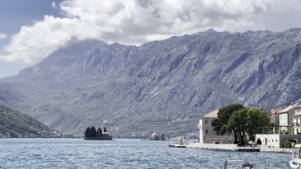 Coast Ancient Town Perast Shores Kotor Bay Montenegro High Quality — Αρχείο Βίντεο