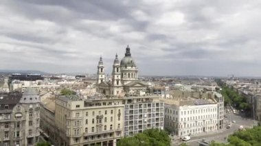 Ancient buildings on Elizabeth Square. Budapest. High quality 4k footage