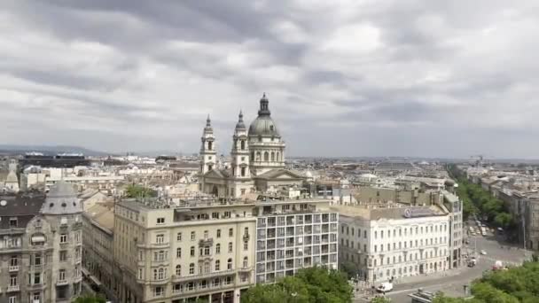 Стародавні Будівлі Площі Єлизавети Будапешт Кадри Високої Якості — стокове відео