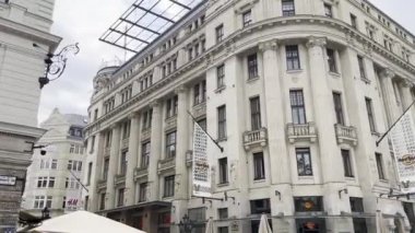 Building of the Hard Rock Cafe restaurant. Budapest, Hungary. High quality 4k footage