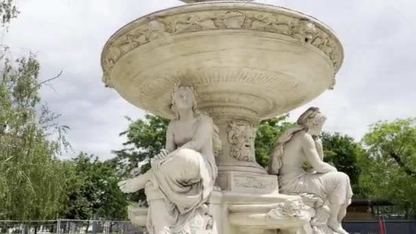 Sculptures Mermaids Danubius Fountain Budapest High Quality Footage — Vídeo de Stock