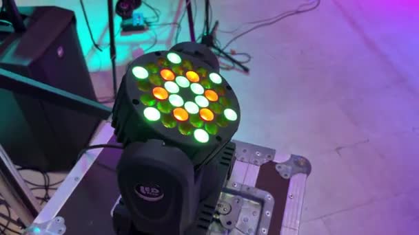 Disco Led Head Moves Glows Different Colors High Quality Footage — Stok Video