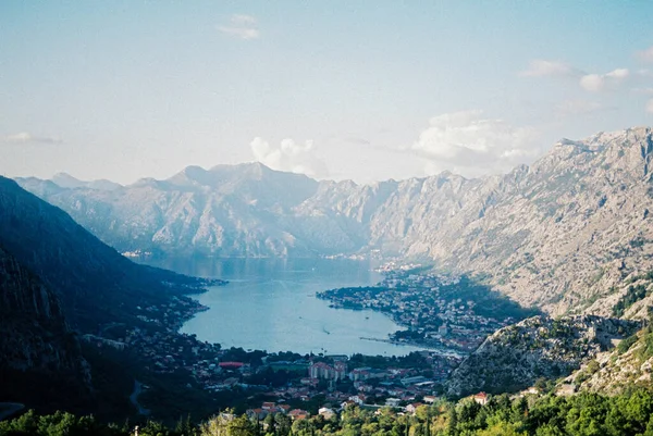View Mount Lovcen Kotor Bay Surrounded Mountains High Quality Photo — Fotografia de Stock