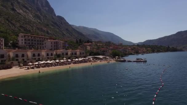 Zee Sprankelend Zon Bij Huma Kotor Bay Hotel Villa Montenegro — Stockvideo