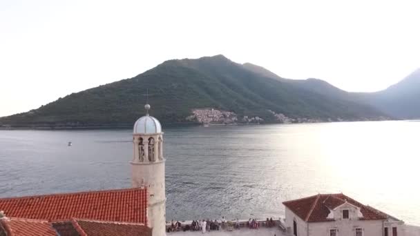 Ceremonia Nuntă Insula Gospa Skrpjela Muntenegru Imagini Fullhd Înaltă Calitate — Videoclip de stoc