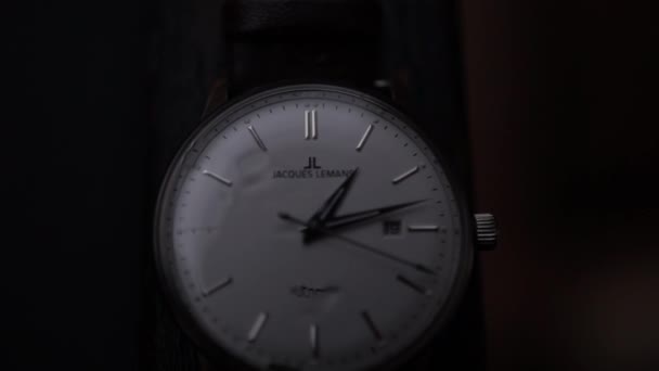 Zegarek Mechaniczny Podpis Jacques Lemans Wysokiej Jakości Materiał Filmowy Fullhd — Wideo stockowe