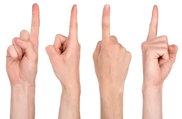 Finger pointing from four different angle — Stock Photo, Image