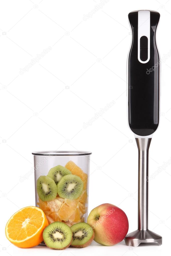 Hand blender and fresh fruits