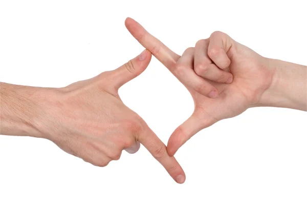 Négyzet alakú kéz jel — Stock Fotó