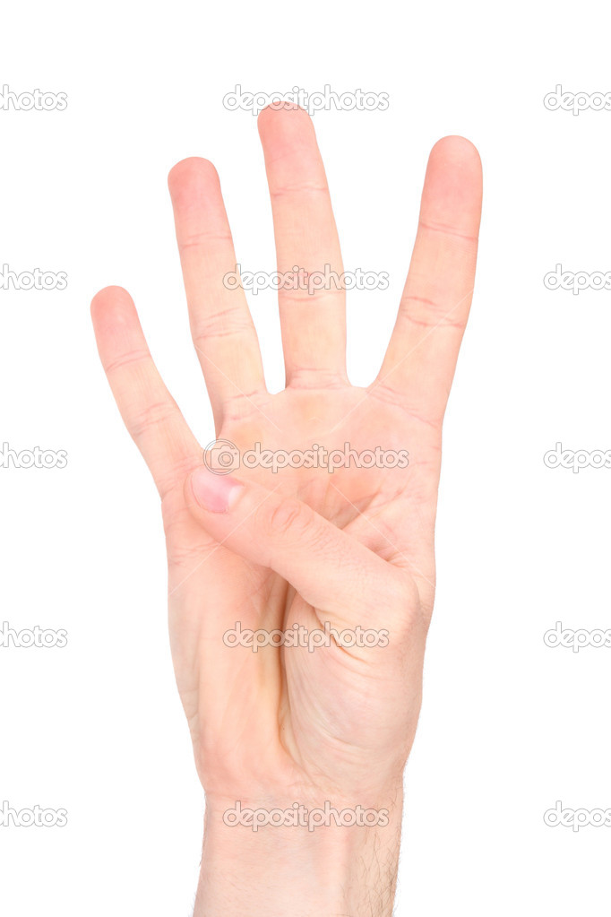 Number four in sign language
