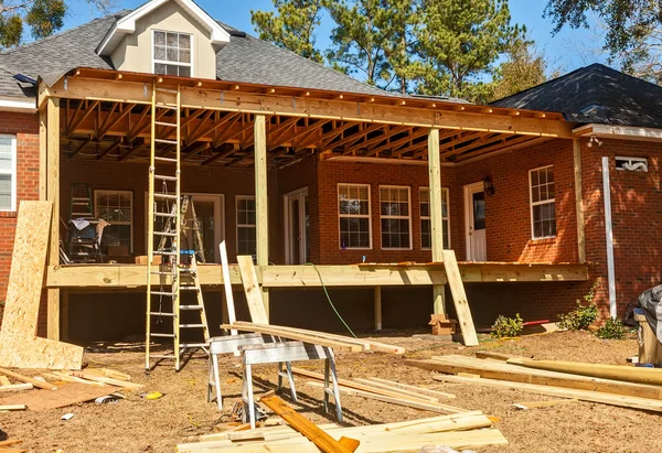 Backyard Deck Reconstruction — Stock Photo, Image