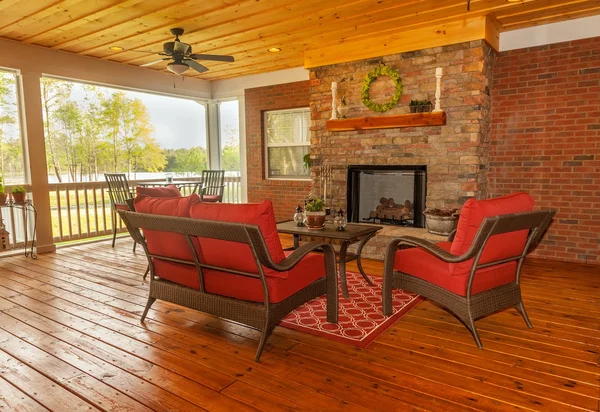 Screened Backyard Deck — Stock Photo, Image