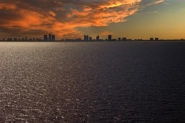 Dramatic Sky Horizon City Fort Lauderdale Florida — Stock Photo, Image