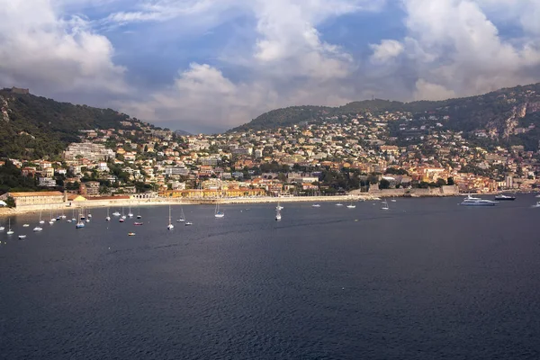 Hamnen Vid Medelhavet Och Kustbyn Nice Frankrike — Stockfoto