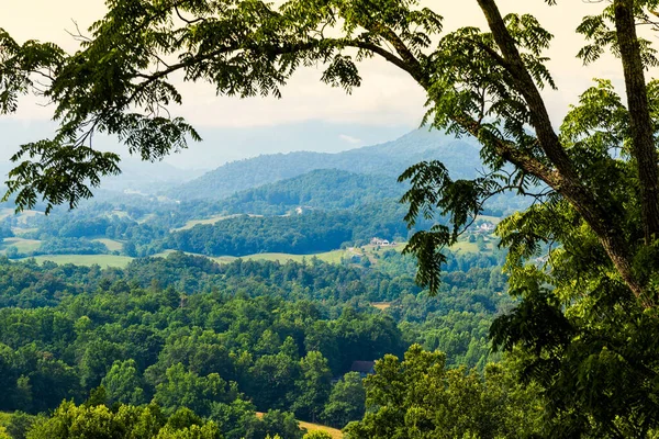 Scenic View Mountains Valleys Clyde North Carolina — стоковое фото