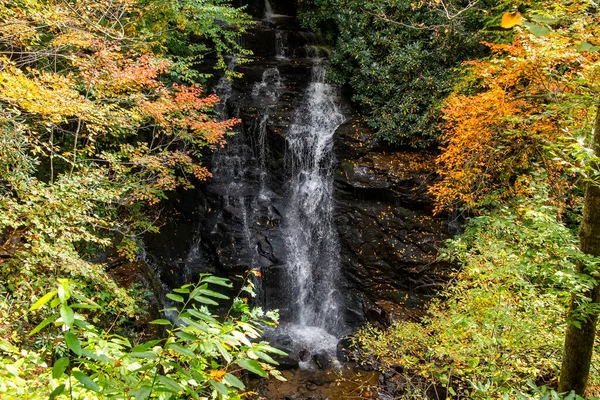 Small Waterfall Rural Mountains Maggie Valley North Carolina Season Fall — Stockfoto