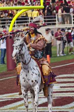 Tallahassee, Florida - 27 Ekim 2012 Florida Eyalet Üniversitesi maskotu, Şef Osceola,